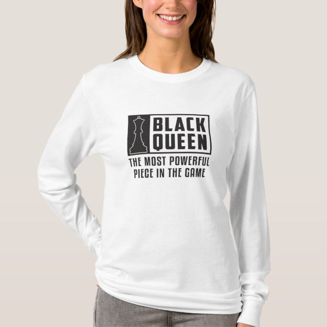 T-shirt Chess Chess Board Black Queen Checkmate Board Cade (Devant)