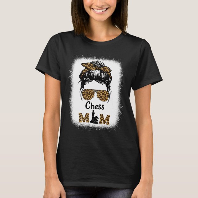 T-shirt Chess Maman Bleached Empreinte de léopard Femmes C (Devant)