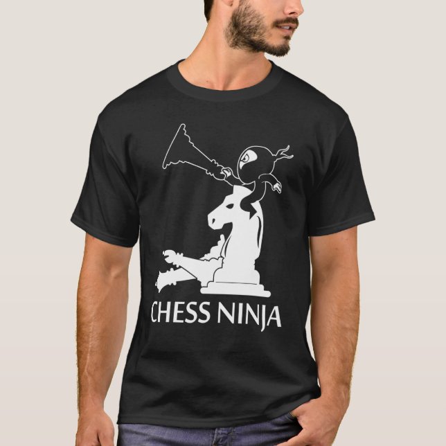 T-shirt Chess Ninja Apparel - Jeux d'échecs uniques Design (Devant)