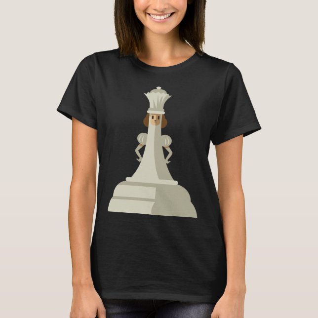 T-shirt Chess Pieces White Queen Children Board Game Set (Devant)