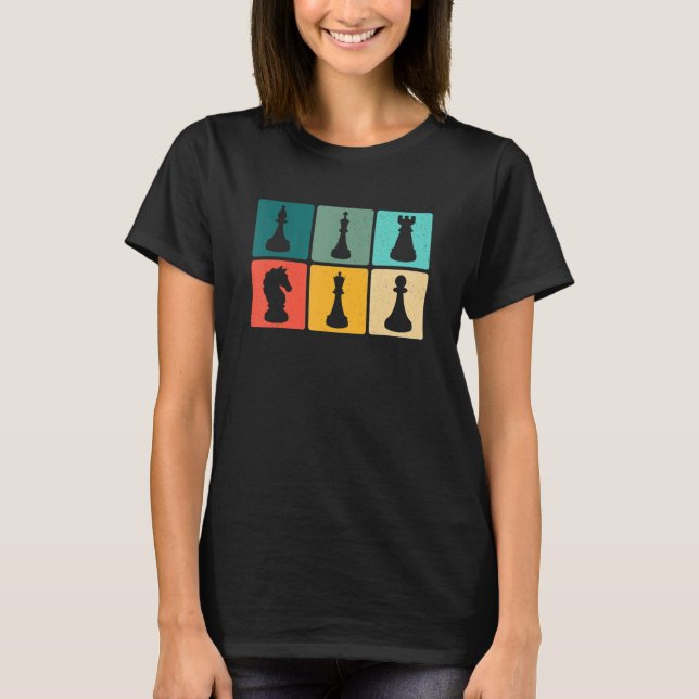 T-shirt Chess Retro Graphic Chess Player Checkmate Board G (Devant)