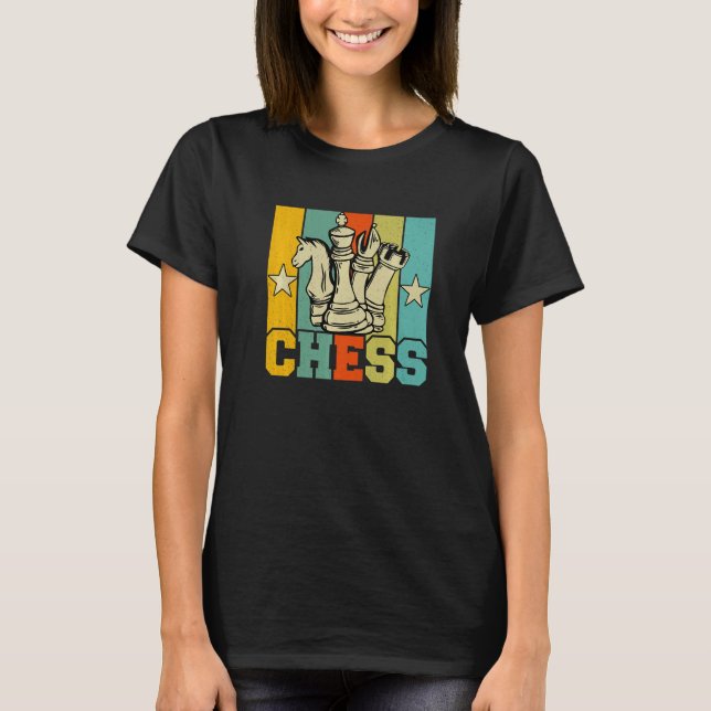 T-shirt Chess Retro Graphic Chess Player Checkmate Board G (Devant)