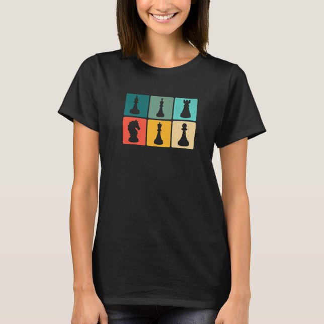 T-shirt Chess Retro Graphic Chess Player Checkmate Board G (Devant)