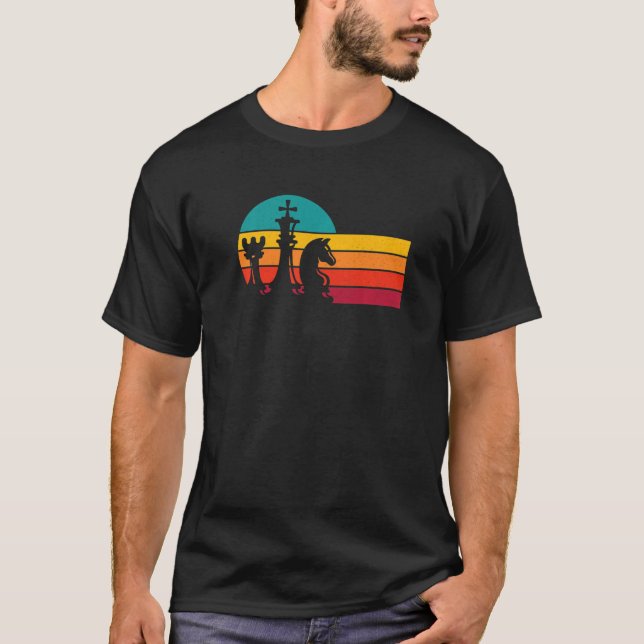 T-shirt Chess Retro Graphic Chess Player Checkmate Board G (Devant)