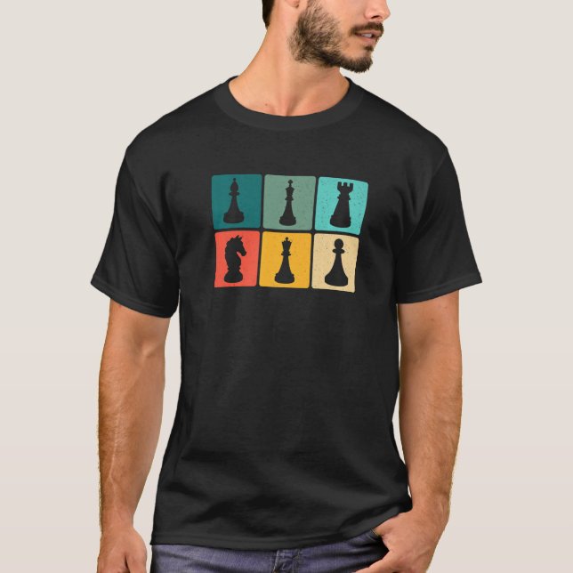 T-shirt Chess Retro Graphic Chess Player Checkmate Board G (Devant)