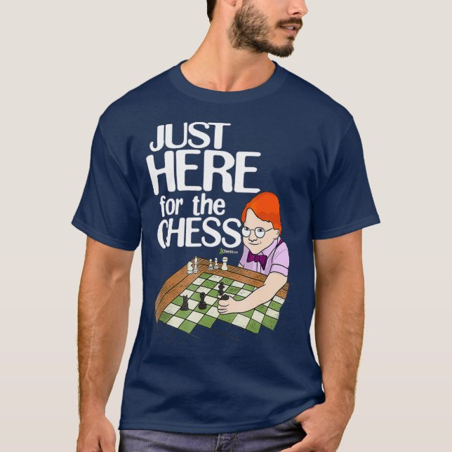 T-shirt Chesscom Juste Ici Pour Le Fan Amusant Nerdy D'Éch (Devant)