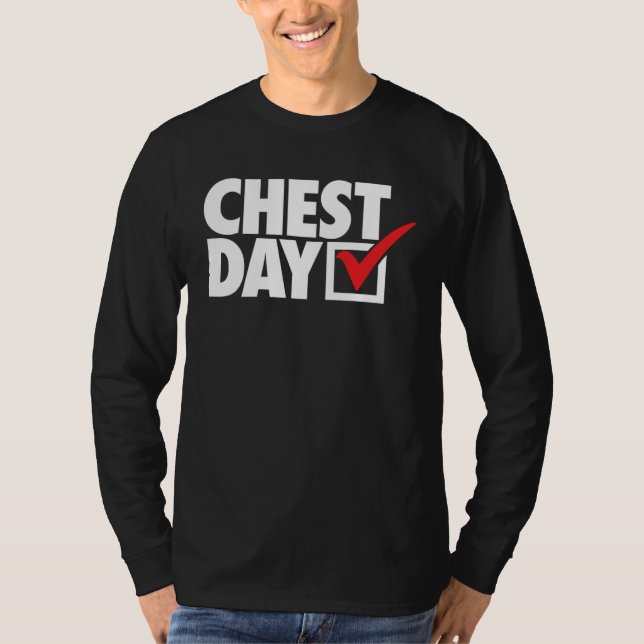 T-shirt CHEST DAY checkmark workout gym routine exercise f (Devant)
