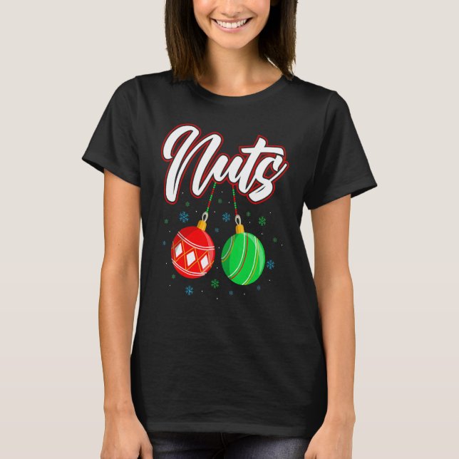 T-shirt Chest Nuts Christmas Funny Matching Couple Chestnu (Devant)