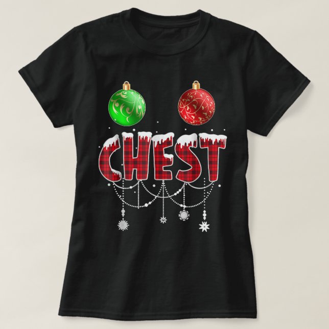 T-shirt Chest Nuts Christmas Funny Matching Couple Chestnu (Design devant)