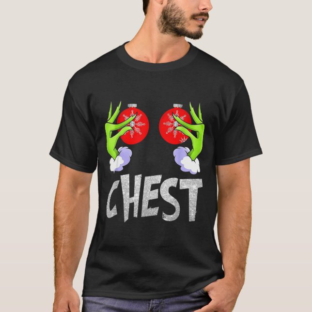 T-shirt Chest Nuts Matching Chestnuts Christmas Snow Coupl (Devant)