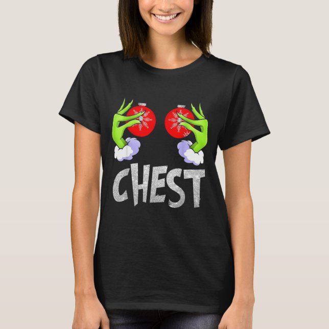 T-shirt Chest Nuts Matching Chestnuts Christmas Snow Coupl (Devant)