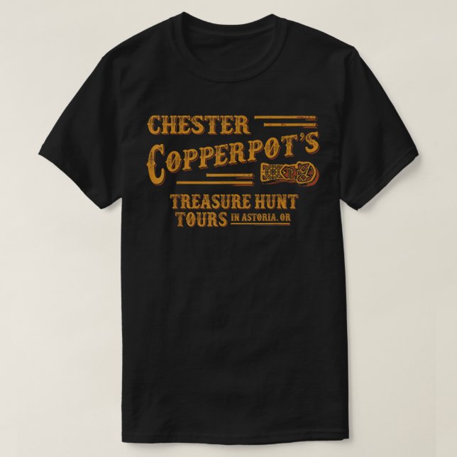 T-shirt Chester Copperpot's Treasure Hunt Tours In Astoria (Design devant)