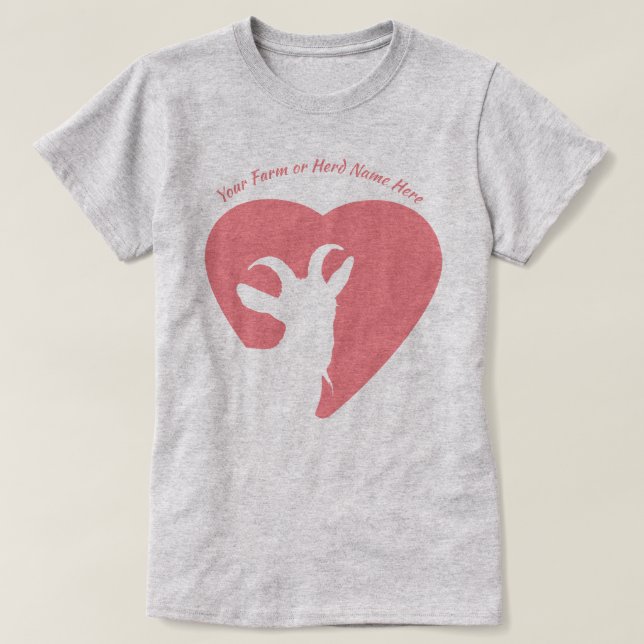 T-shirt CHÈTES | Chèvre Coeur Silhouette Changer de couleu (Design devant)