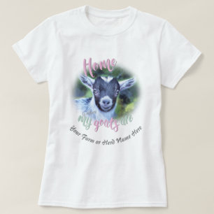 T-shirt CHÈTES   CUTE Pygmy Home est là où mes chèvres son