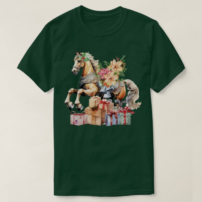 T-shirt Cheval à bascule de Noël (Design devant)