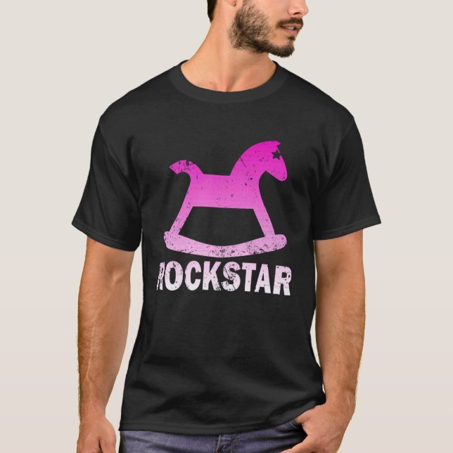 T-shirt Cheval à bascule Funny Rockstar (Devant)