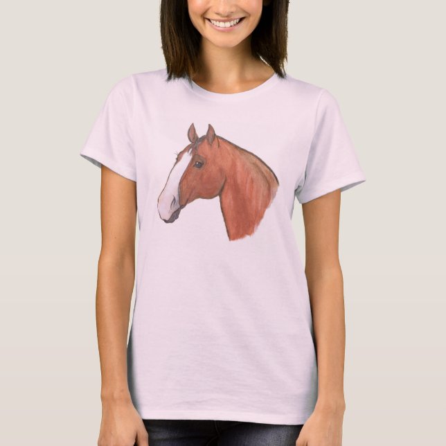 T-shirt Cheval à long feutre (Devant)