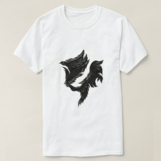 T-shirt Cheval à plume noire – Forme d'ombre surréaliste