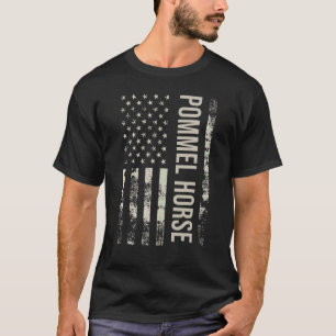 T-shirt Cheval à pommeau drapeau américain vintage