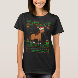 T-shirt Cheval Amant Santa Chapeau Correspondant Cheval la
