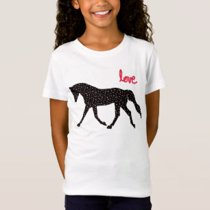 T-Shirt Cheval, amour et coeurs
