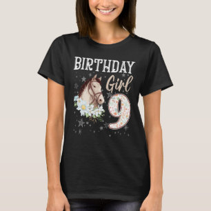 T-shirt Cheval Amoureux des animaux 9e anniversaire fille 
