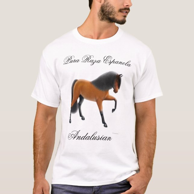 T-shirt Cheval andalou de baie, Pura Raza Espanola (Devant)