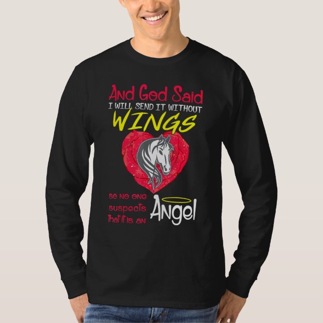 T-shirt Cheval Ange sans ailes Animaux (Devant)