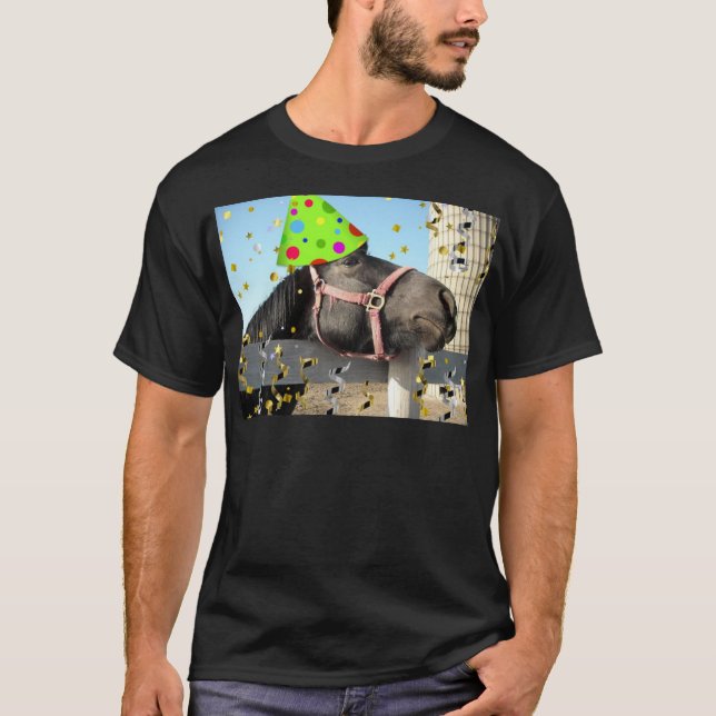 T-shirt Cheval animal de fête (Devant)