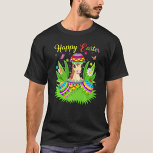 T-shirt Cheval Animal Floral Oeuf de Pâques Drôle Cheval P