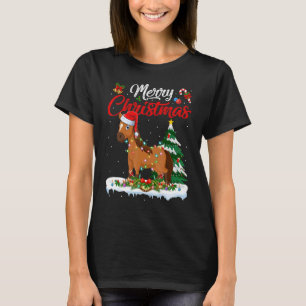 T-shirt Cheval Animal  Lumières Sapin de Noël Père Noël Ch