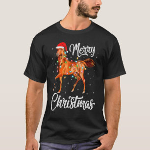 T-shirt Cheval Animal Lumières Xmas Santa Cheval Joyeux N