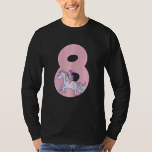 T-shirt Cheval Anniversaire 8 Année Jeune fille 8ème Anniv