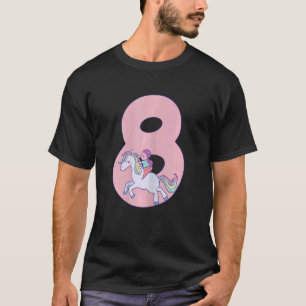 T-shirt Cheval Anniversaire 8 Année Jeune fille 8ème Anniv