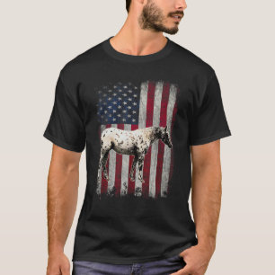 T-shirt Cheval Appaloosa Drapeau Américain Patriotique Vin