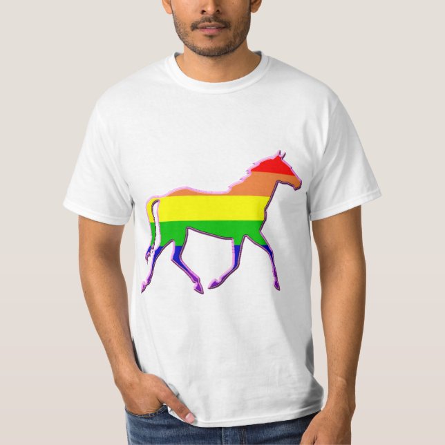 T-shirt Cheval arc-en-ciel (Devant)