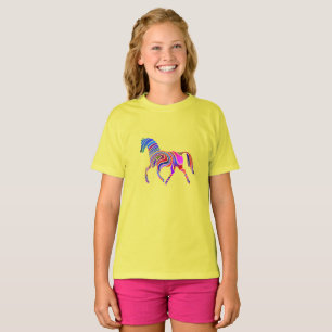 T-shirt Cheval arc-en-ciel aux couleurs psychédéliques