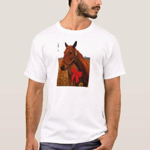 T-shirt Cheval avec Bow rouge
