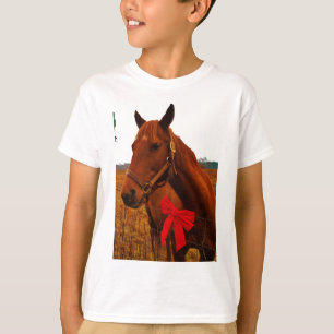 T-shirt Cheval avec Bow rouge