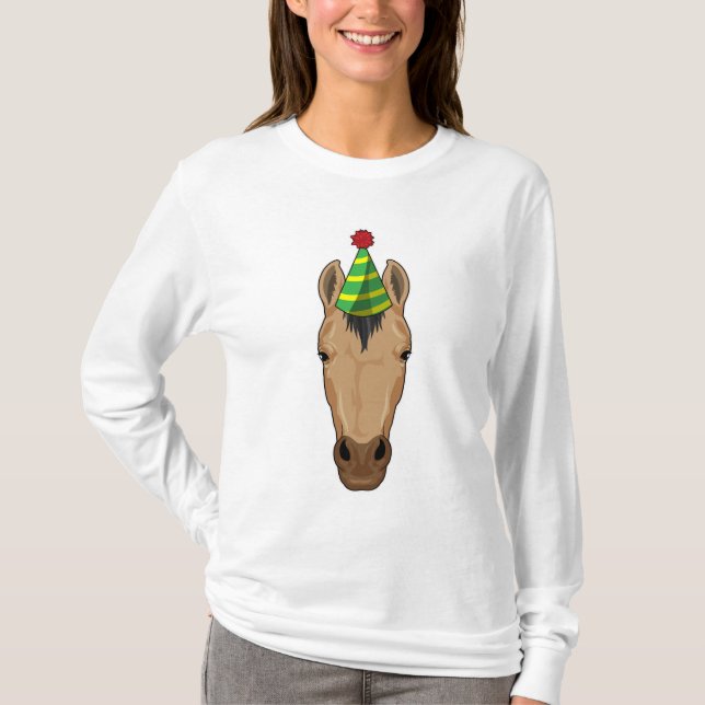 T-shirt Cheval avec casquette de fête (Devant)