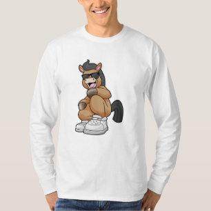 T-shirt Cheval avec de grandes chaussures