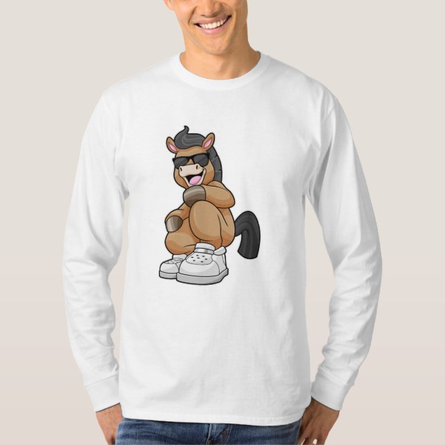 T-shirt Cheval avec de grandes chaussures (Devant)