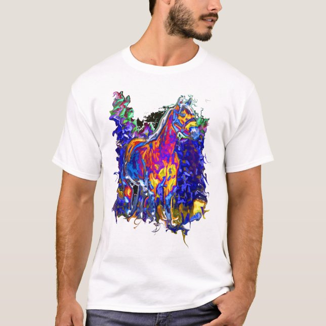 T-shirt Cheval avec des couleurs galopantes (Devant)