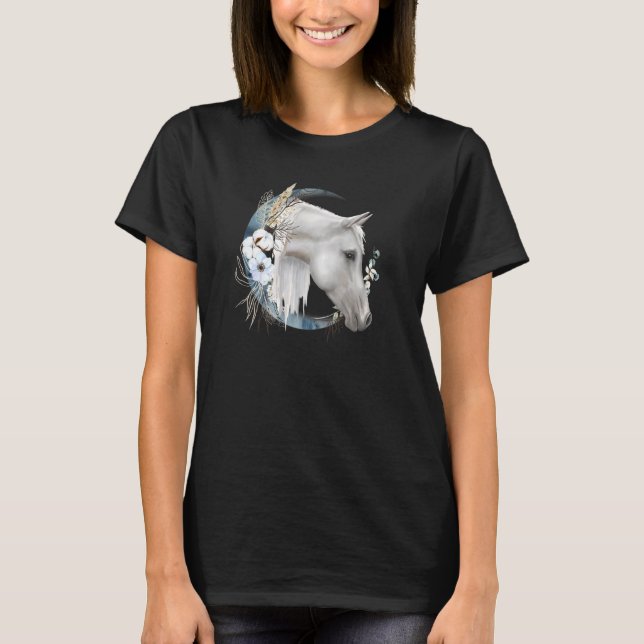 T-shirt Cheval Avec Fleurs Équitation Cheval Propriétaire  (Devant)