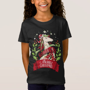 T-Shirt Cheval avec lumières de Noël Joyeux Noël Christ