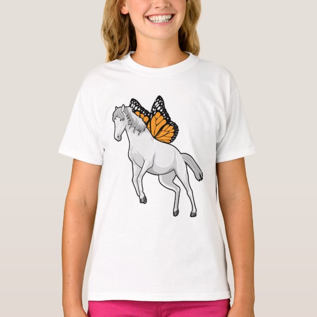 T-shirt Cheval avec papillon (Devant)