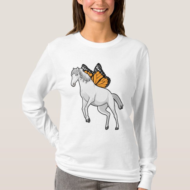 T-shirt Cheval avec papillon (Devant)