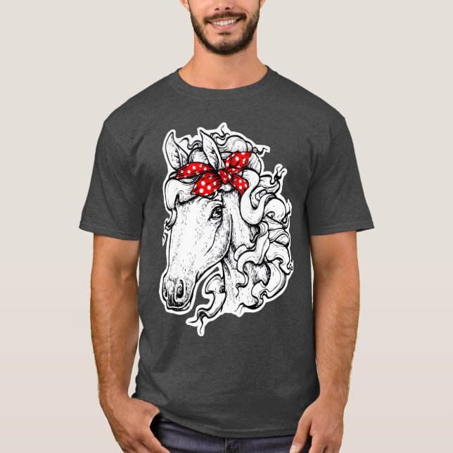 T-shirt Cheval BandanaPour l'équitation équitationCheval L (Devant)