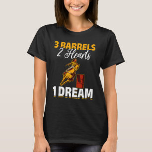 T-shirt Cheval Barrel Racing 3 Barils 2 Coeurs 1 Dream