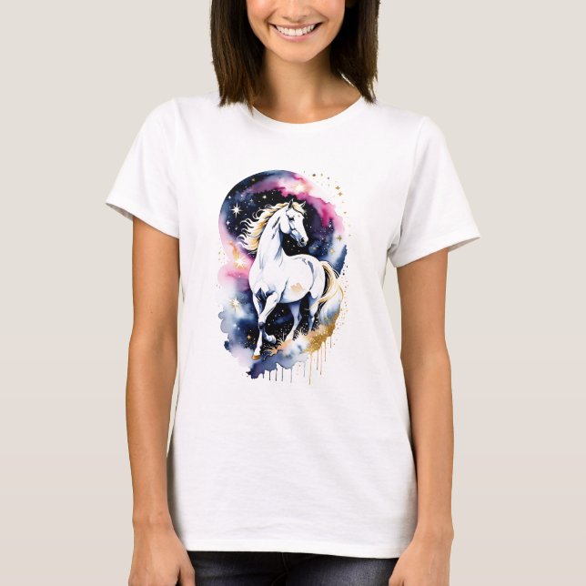 T-shirt Cheval blanc cosmique (Devant)